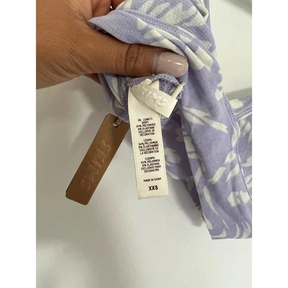 NWT SKIMS Summer Mesh Plunge Bralette Color lilac swirl Size XXS - Picture 6 of 8